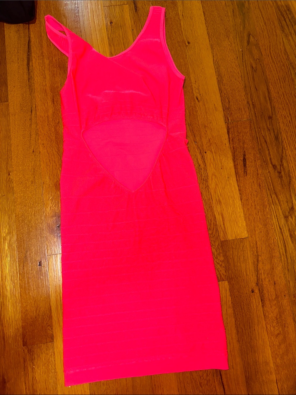 Bebe Sleeveless Bodycon Dress in Hot Coral - Picture 10 of 10